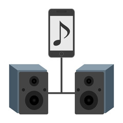 Obraz premium スマートフォンと繋がるスピーカー