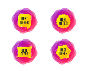 Best offer. Special price Sale sign. Advertising Discounts symbol. Geometric gradient sales shapes. Creative banners. Template for design. Vector
