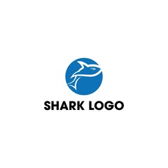 Modern Shark Flat Logo, Illustration, Vector