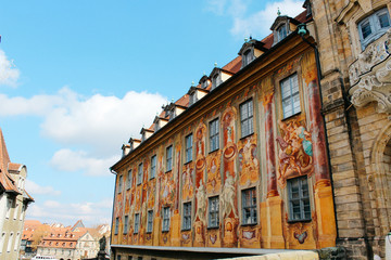 Fototapeta premium Bamberg, Germany - 04 01 2013: views of the streets of Bamberg in sunny weather