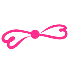 Fototapeta na wymiar pink bow of hearts, decor, romantic infinity sign