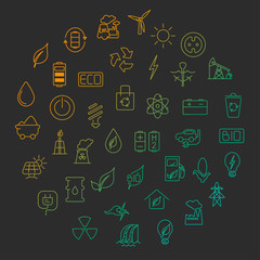 Green energy concept  vector symbols of  energy with place for your text.