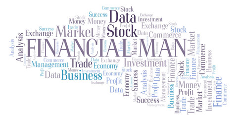 Financial Man word cloud.