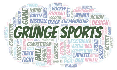 Grunge Sports word cloud.