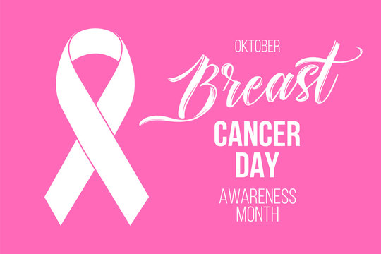 National world Breast Cancer Awareness Month oktober ribbon pink background vector.