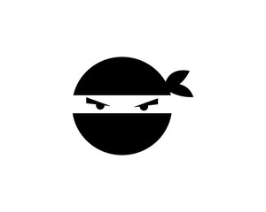 Ninja warrior icon. Simple black ninja head logo © indra23_anu