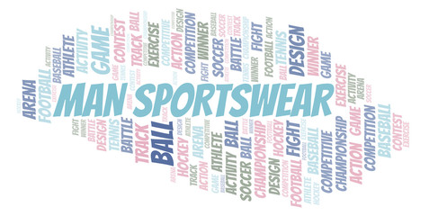 Obraz premium Man Sportswear word cloud.