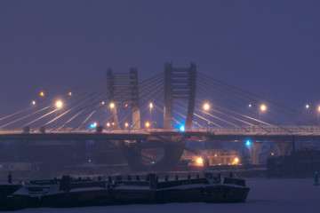Bridge Betancourt in the winter, in St. Petersburg.