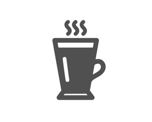 Latte icon. Hot Coffee or Tea sign. Fresh beverage symbol. Quality design element. Classic style icon. Vector