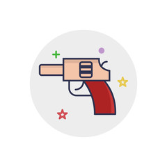 Gun icon | Children Toys - with Outline Filled Style
