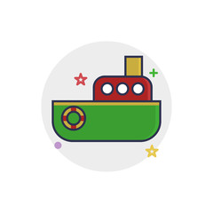 Ship icon | Children Toys - with Outline Filled Style