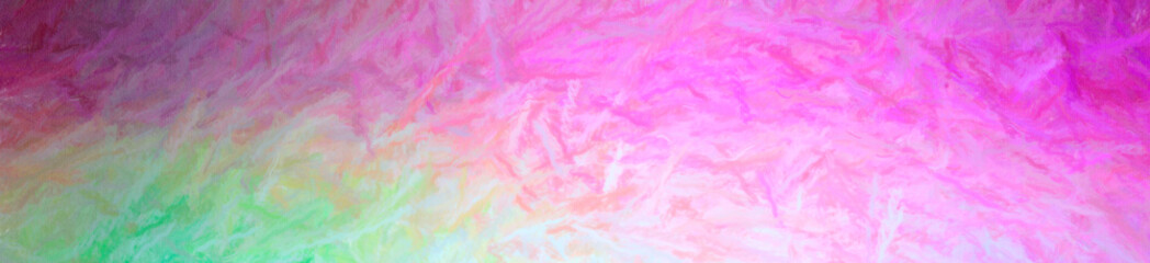 Illustration of abstract Magenta, Yellow And Green Long Brush Strokes Pastel Banner background.