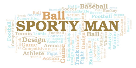 Obraz premium Sporty Man word cloud.