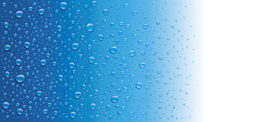 Naklejka na ściany i meble many water drops on blue background with place for text