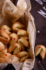 Delicious sweet shortbread cookies. Cookies with precog. Celebration. Packaging