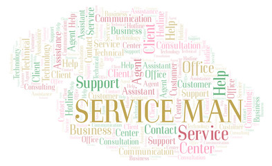 Service Man word cloud.