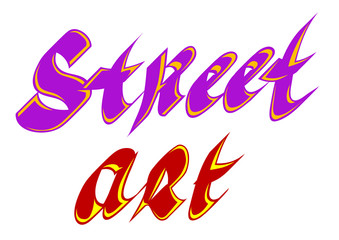 Inscription street art paint on wall