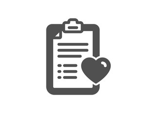 Medical survey icon. Hospital patient history sign. Quality design element. Classic style icon. Vector