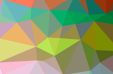 Illustration of abstract Blue, Green, Pink, Red, Yellow horizontal low poly background. Beautiful polygon design pattern.