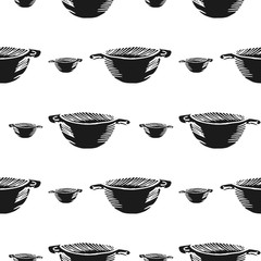 bowl vector seamless pattern
