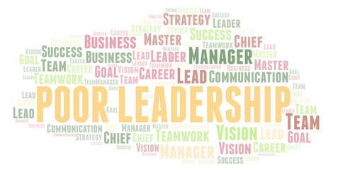 Obraz premium Poor Leadership word cloud.