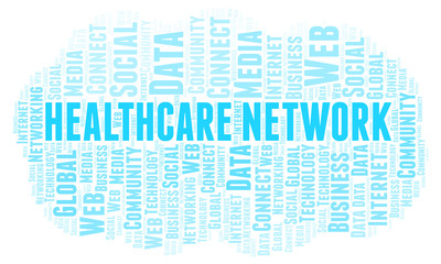 Obraz premium Healthcare Network word cloud.