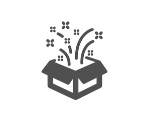 Gift box open icon. Christmas or New year presents sign. Surprise symbol. Quality design element. Classic style icon. Vector