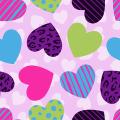 Hearts vector background. Valentines day card, greeting, wedding, symbol. Seamless hearts pattern