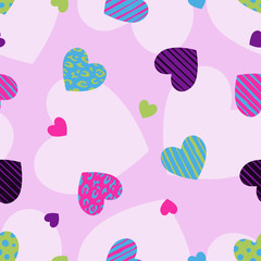 Hearts vector background. Valentines day card, greeting, wedding, symbol. Seamless hearts pattern