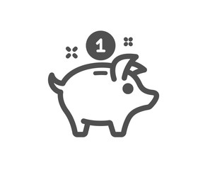 Saving money icon. Piggy bank sign. Quality design element. Classic style icon. Vector