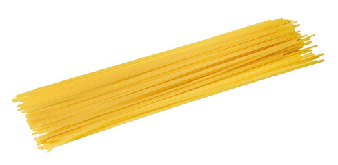 A bunch of spaghetti on a white isolated background