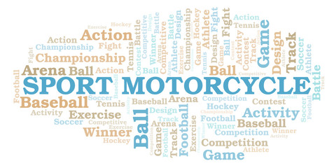 Sport Motorcycle word cloud.