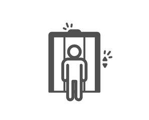 Lift icon. Elevator sign. Transportation between floors symbol. Quality design element. Classic style icon. Vector