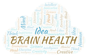 Obraz premium Brain Health word cloud.