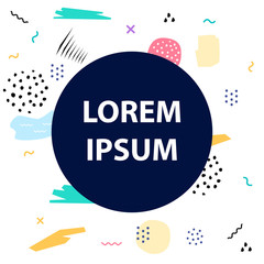 Universal creative artistic card with different geometrical shapes. Trendy Graphic Design for banner, poster, card, cover, invitation or flyer.