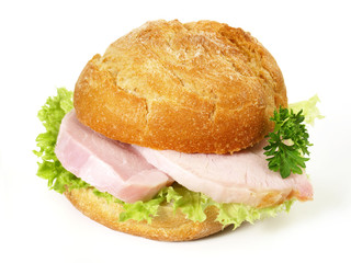 Kassler im Brötchen