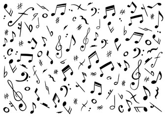 Musical notes vector background pattern