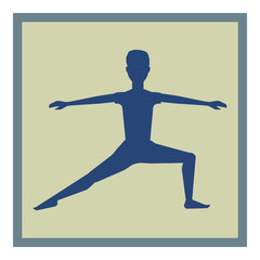 Fototapeta na wymiar silhouette of a man practicing yoga