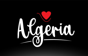 Algeria country text typography logo icon design on black background