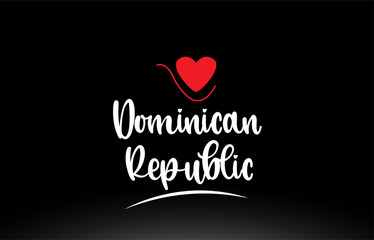 Dominican Republic country text typography logo icon design on black background