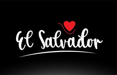 El Salvador country text typography logo icon design on black background