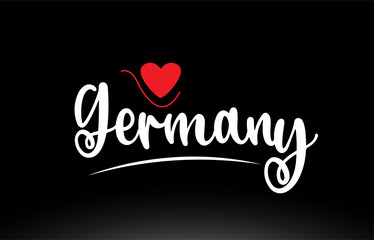 Germany country text typography logo icon design on black background