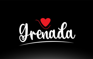 Grenada country text typography logo icon design on black background