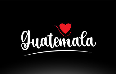 Guatemala country text typography logo icon design on black background