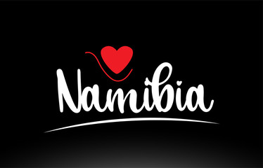 Namibia country text typography logo icon design on black background