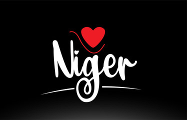 Niger country text typography logo icon design on black background
