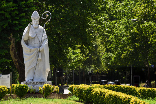 Valentine's Day. Statue Of Saint Valentine