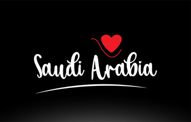 Saudi Arabia country text typography logo icon design on black background