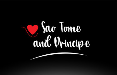 Sao Tome and Principe country text typography logo icon design on black background