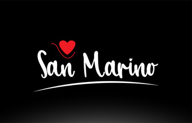 San Marino country text typography logo icon design on black background